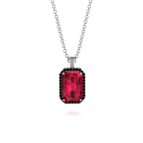 Halo Emerald Cut Ruby Necklace - Izabella No. 42 image 1