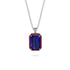 Halo Emerald Cut Sapphire Necklace - Izabella No. 60