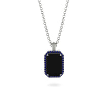 Halo Emerald Cut Black Diamond Necklace - Izabella No. 69 image 1