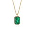 Halo Emerald Cut Emerald Necklace - Izabella No. 4
