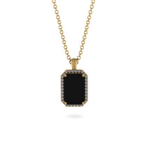 Halo Emerald Cut Black Diamond Necklace - Izabella No. 7 image 1