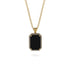 Halo Emerald Cut Black Diamond Necklace - Izabella No. 7