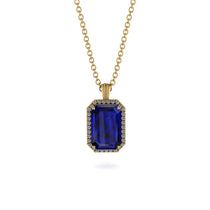 Halo Emerald Cut Sapphire Necklace - Izabella No. 13 image 1