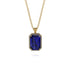 Halo Emerald Cut Sapphire Necklace - Izabella No. 13 image 1