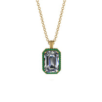 Halo Emerald Cut Diamond Necklace - Izabella No. 16 image 1