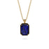 Halo Emerald Cut Sapphire Necklace - Izabella No. 43 image 1