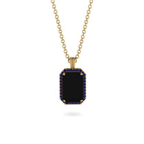 Halo Emerald Cut Black Diamond Necklace - Izabella No. 67 image 1