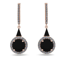 Hidden Halo Black Diamond Earrings - Joanna No. 8 image 1