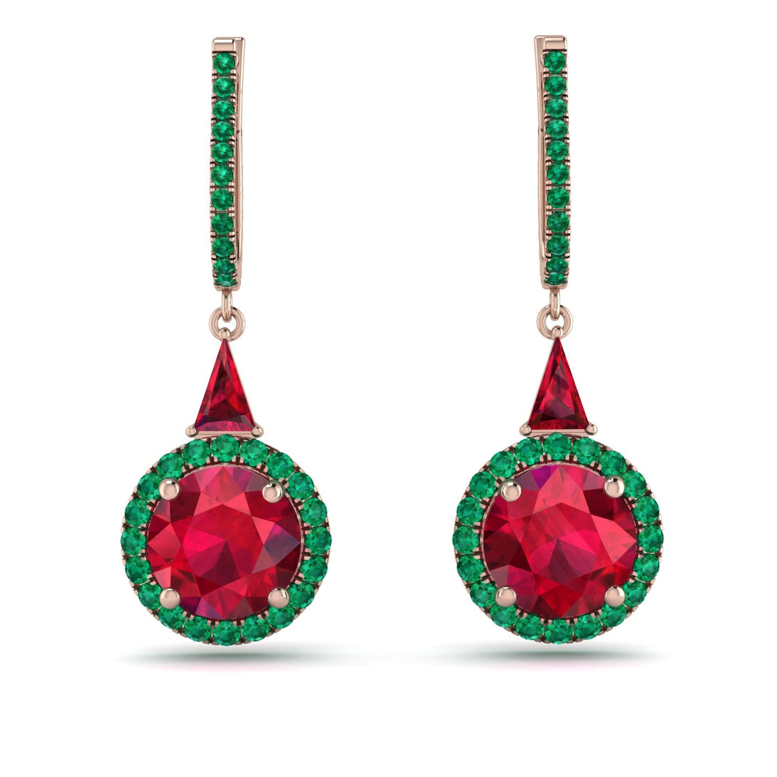 Hidden Halo Ruby Earrings - Joanna No. 26