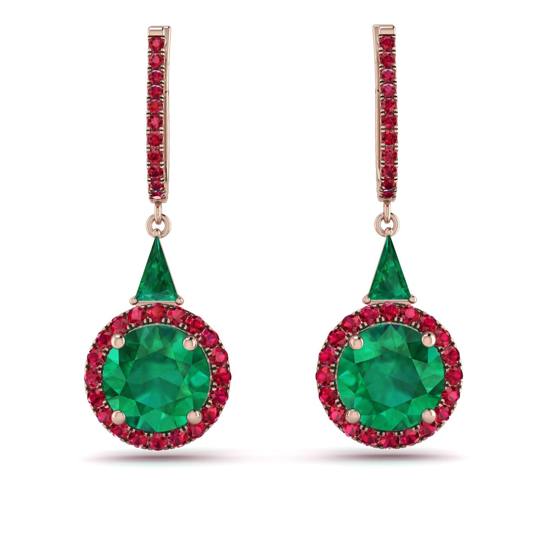 Hidden Halo Emerald Earrings - Joanna No. 50