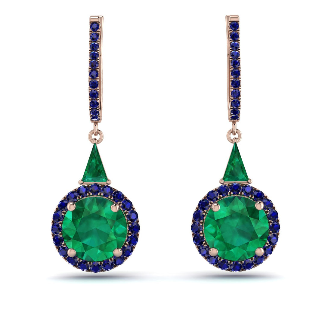 Hidden Halo Emerald Earrings - Joanna No. 65