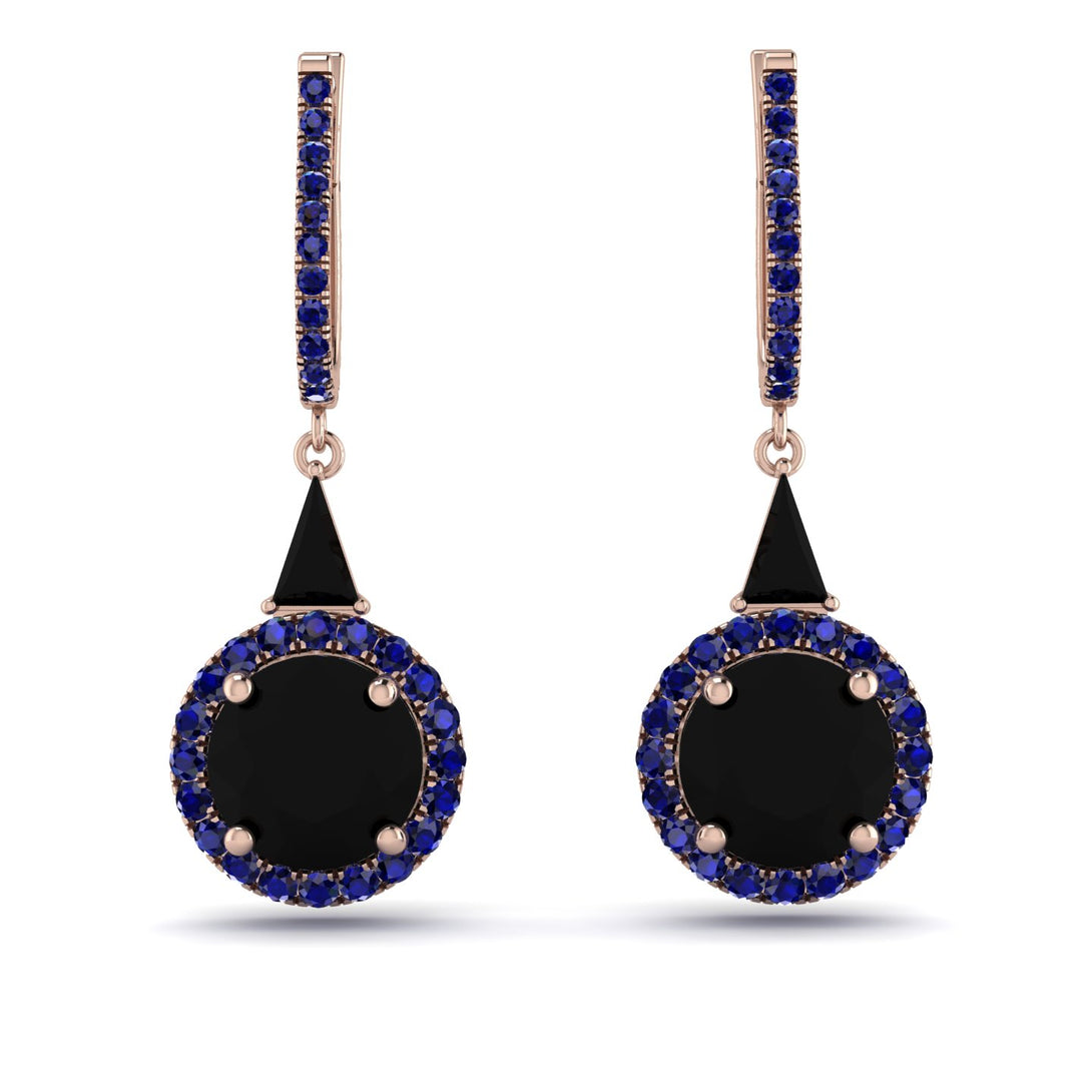 Hidden Halo Black Diamond Earrings - Joanna No. 68