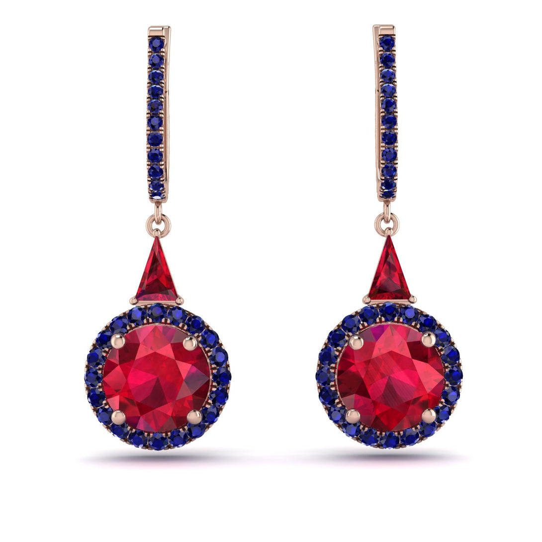 Hidden Halo Ruby Earrings - Joanna No. 71