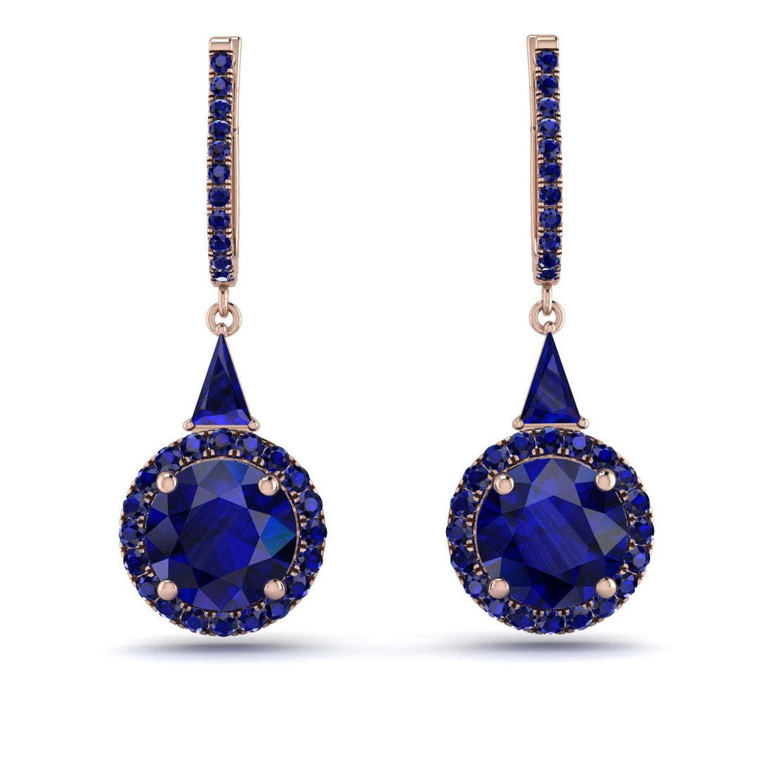 Hidden Halo Sapphire Earrings - Joanna No. 74
