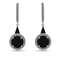 Hidden Halo Black Diamond Earrings - Joanna No. 9 image 1