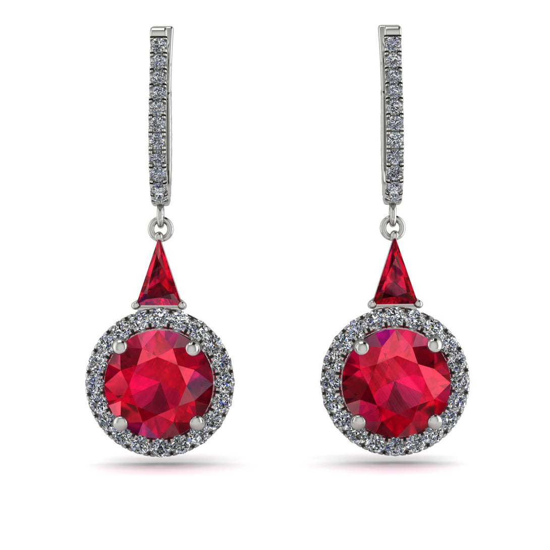 Hidden Halo Ruby Earrings - Joanna No. 12
