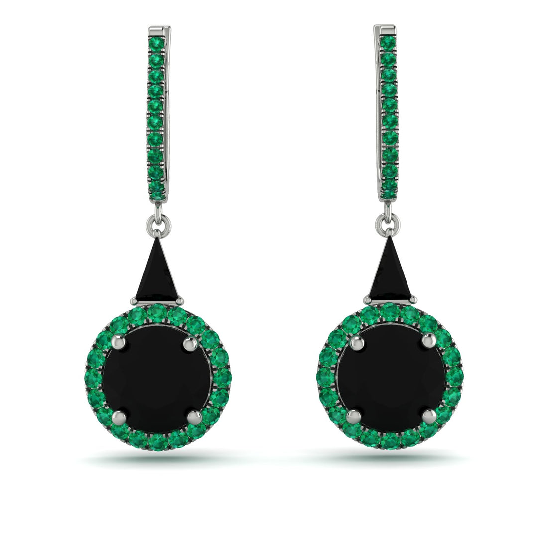 Hidden Halo Black Diamond Earrings - Joanna No. 24