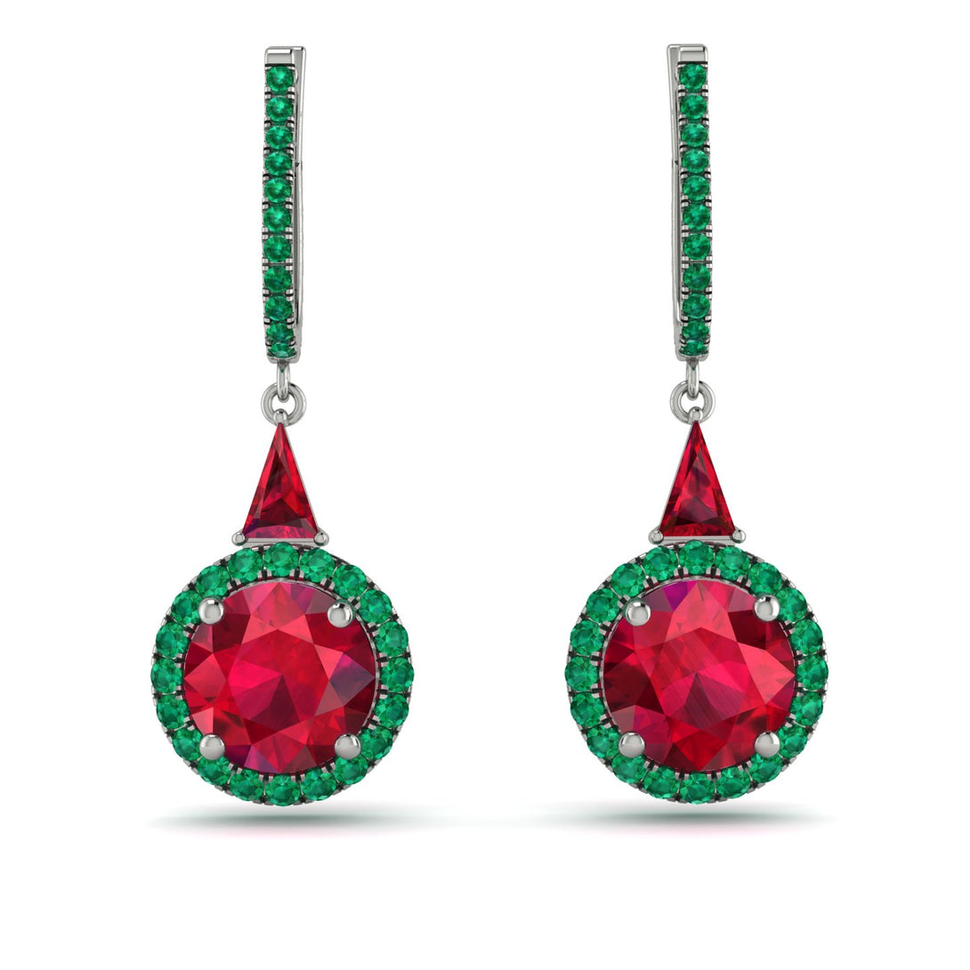 Hidden Halo Ruby Earrings - Joanna No. 27