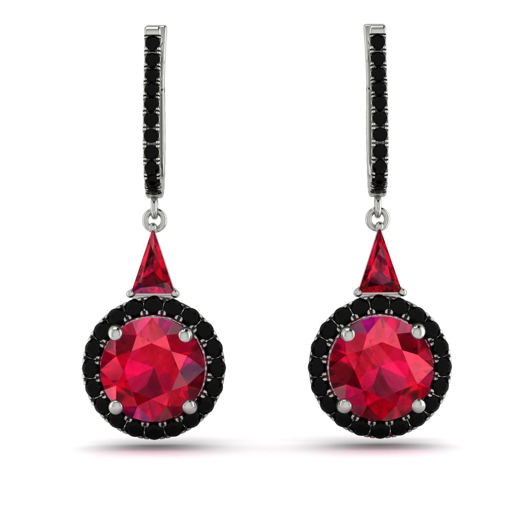 Hidden Halo Ruby Earrings - Joanna No. 42
