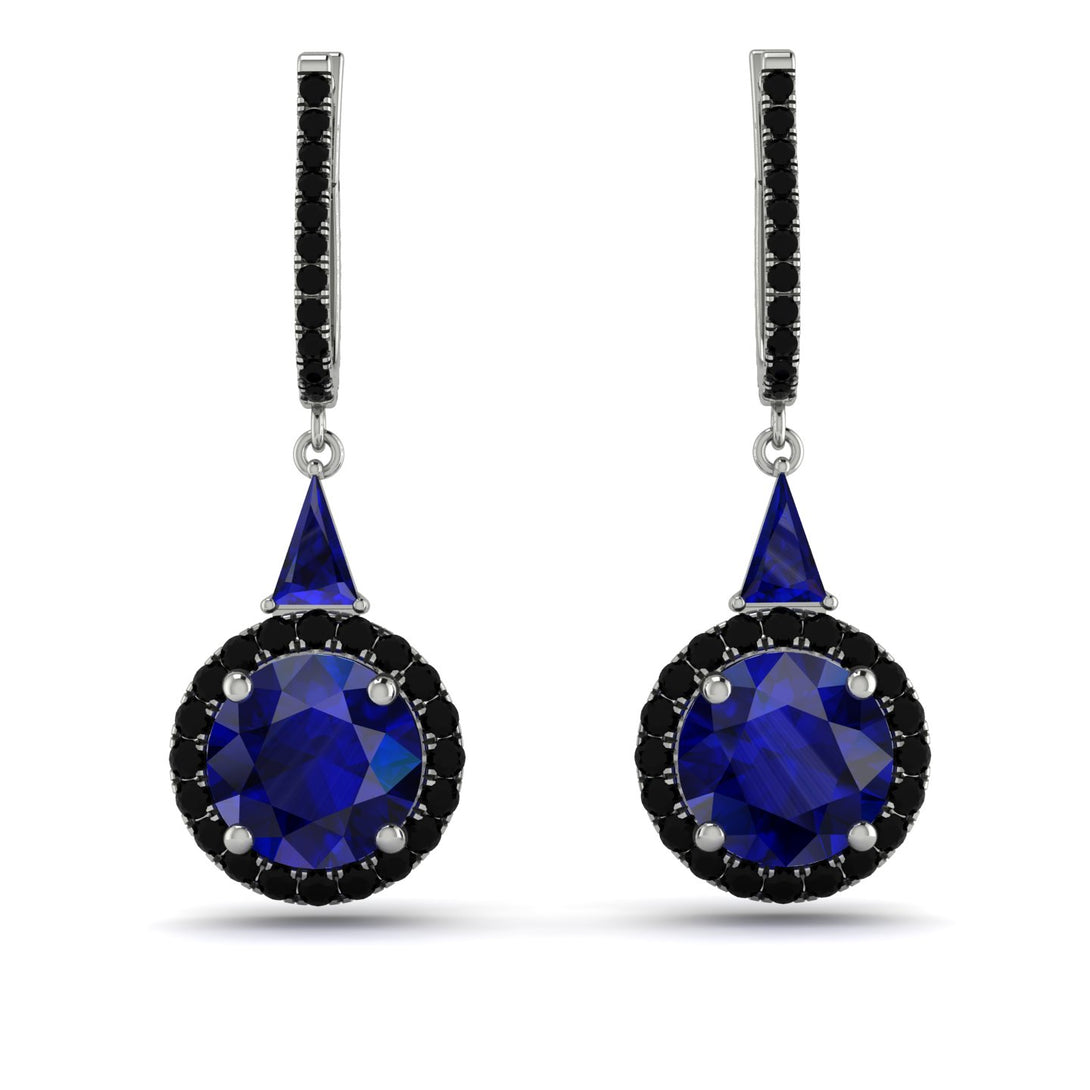 Hidden Halo Sapphire Earrings - Joanna No. 45