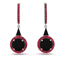 Hidden Halo Black Diamond Earrings - Joanna No. 54 image 1