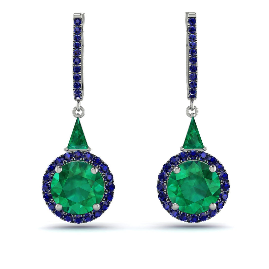 Hidden Halo Emerald Earrings - Joanna No. 66