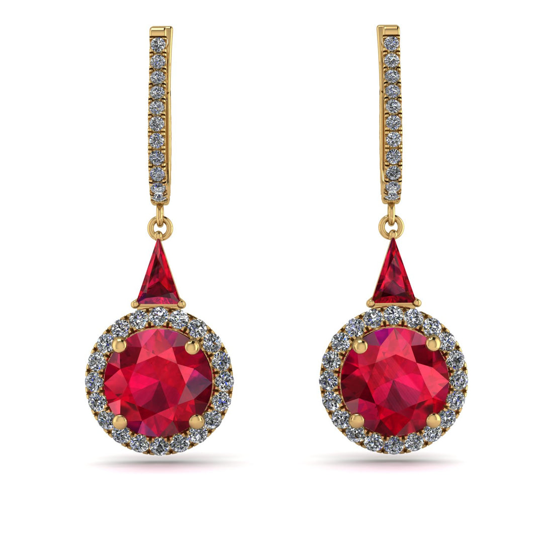 Hidden Halo Ruby Earrings - Joanna No. 10