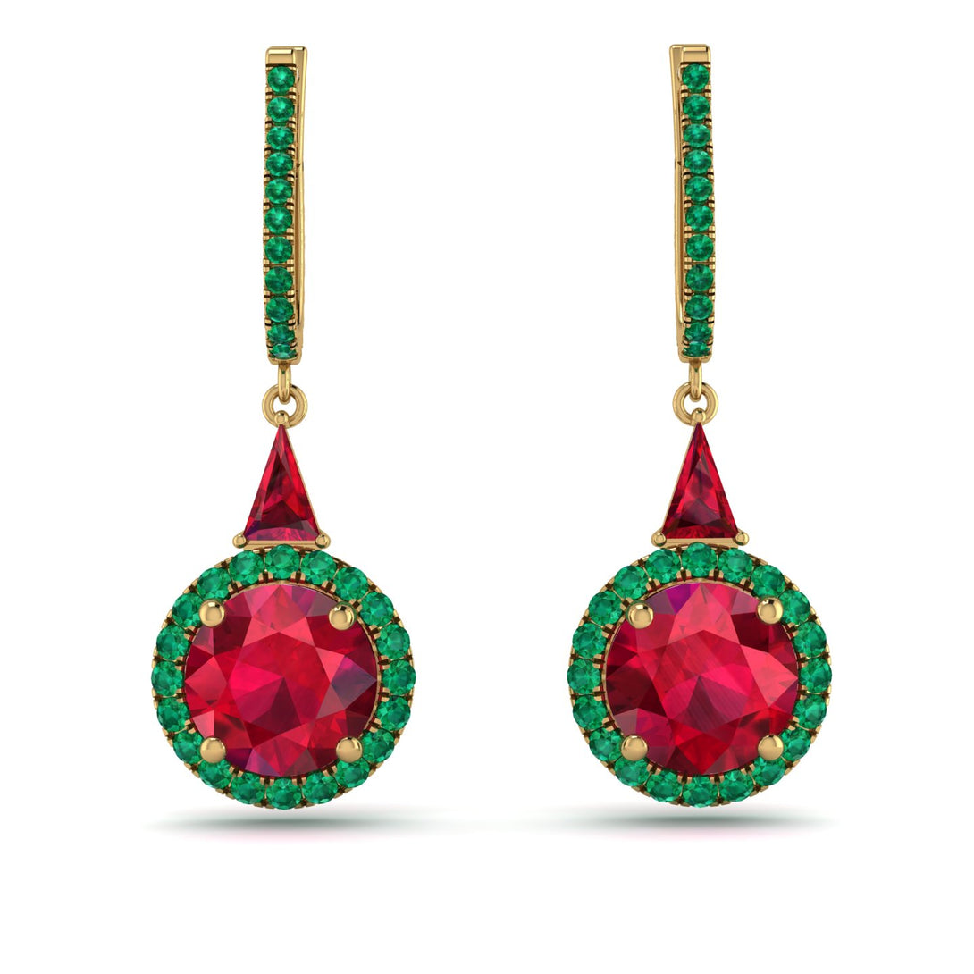 Hidden Halo Ruby Earrings - Joanna No. 25