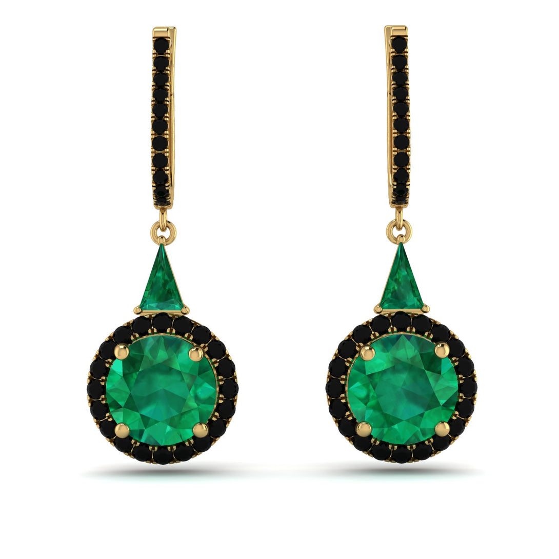 Hidden Halo Emerald Earrings - Joanna No. 34