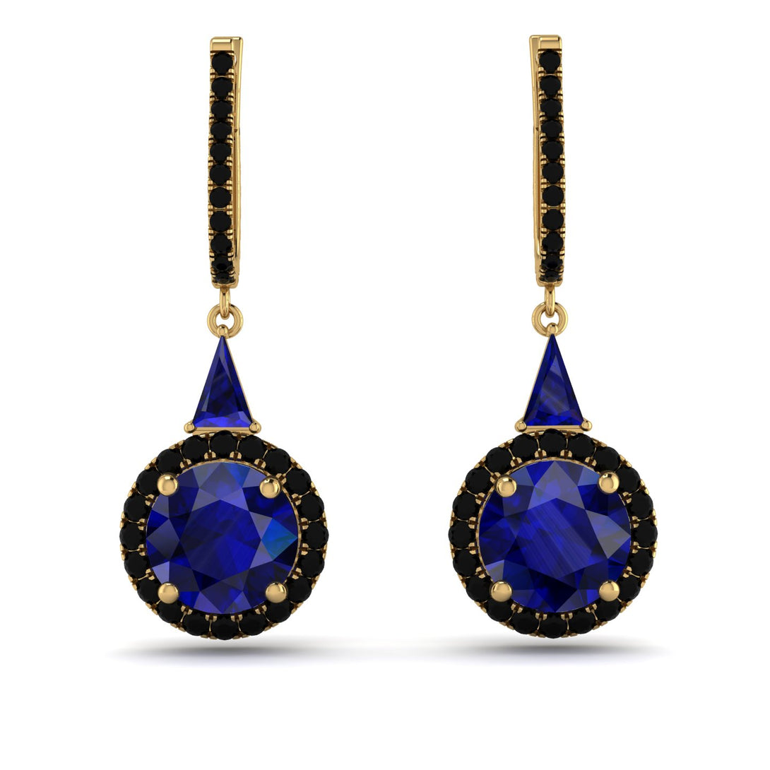 Hidden Halo Sapphire Earrings - Joanna No. 43