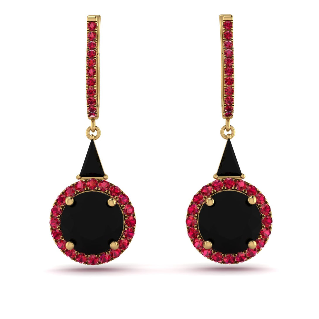 Hidden Halo Black Diamond Earrings - Joanna No. 52