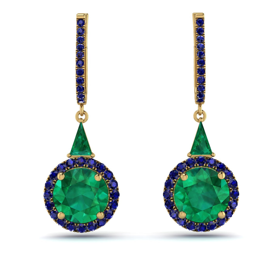 Hidden Halo Emerald Earrings - Joanna No. 64