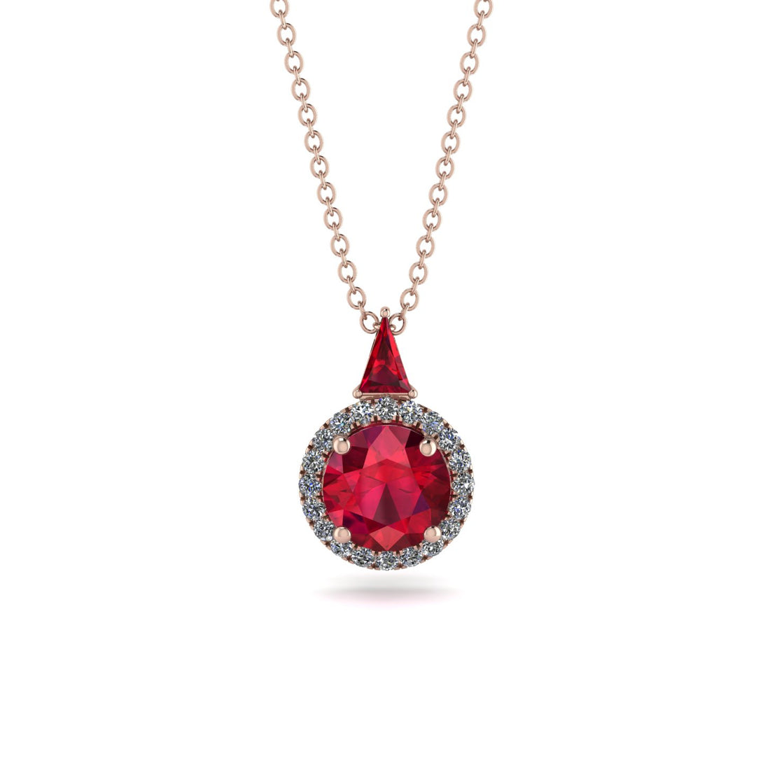 Hidden Halo Ruby Necklace - Joanna No. 11