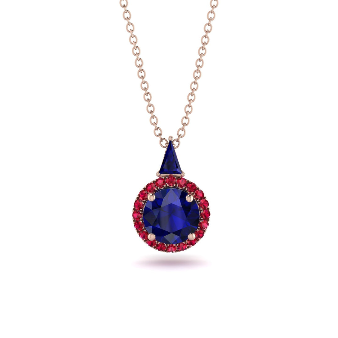 Hidden Halo Sapphire Necklace - Joanna No. 59