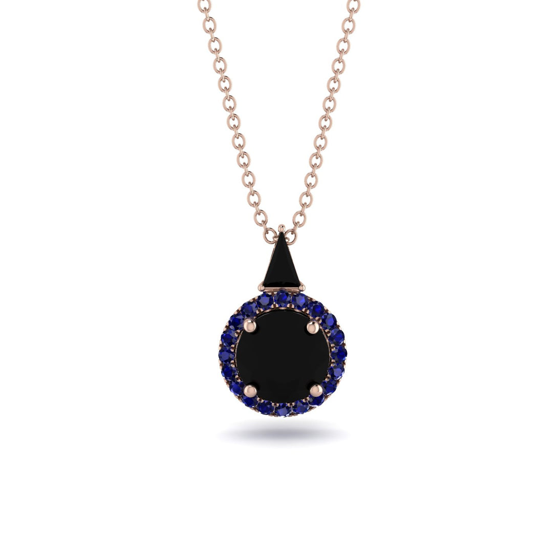 Hidden Halo Black Diamond Necklace - Joanna No. 68