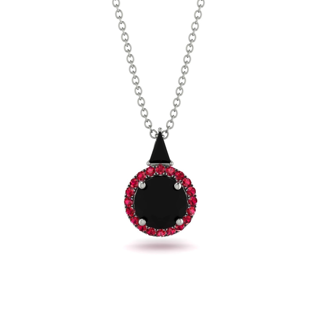 Hidden Halo Black Diamond Necklace - Joanna No. 54