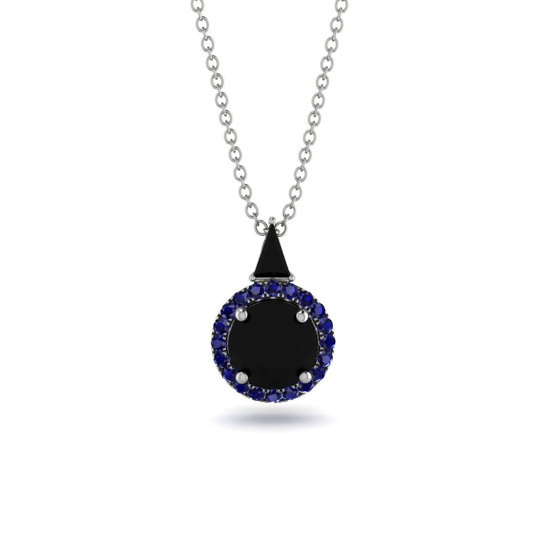 Hidden Halo Black Diamond Necklace - Joanna No. 69