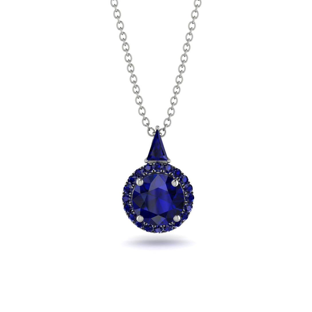 Hidden Halo Sapphire Necklace - Joanna No. 75