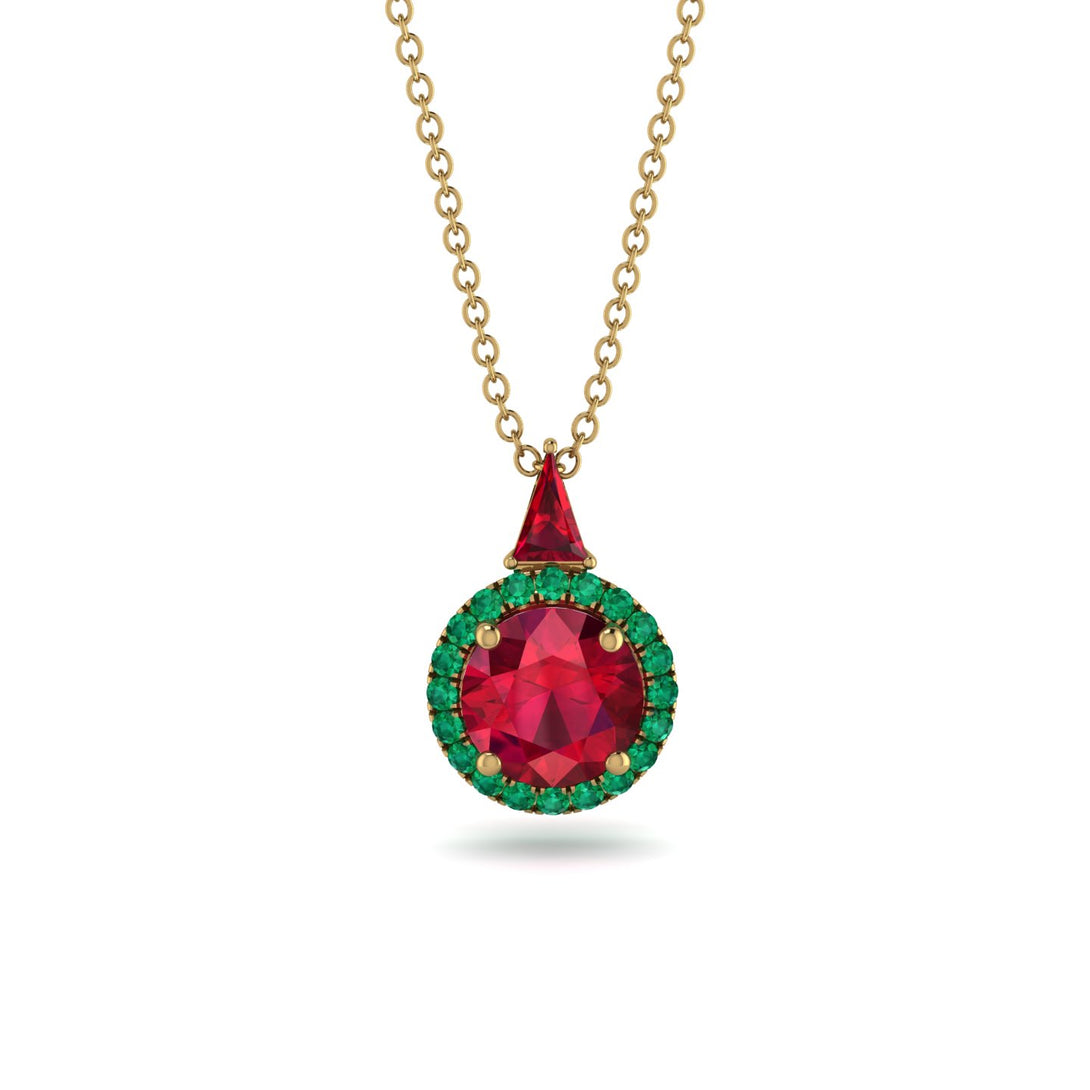 Hidden Halo Ruby Necklace - Joanna No. 25