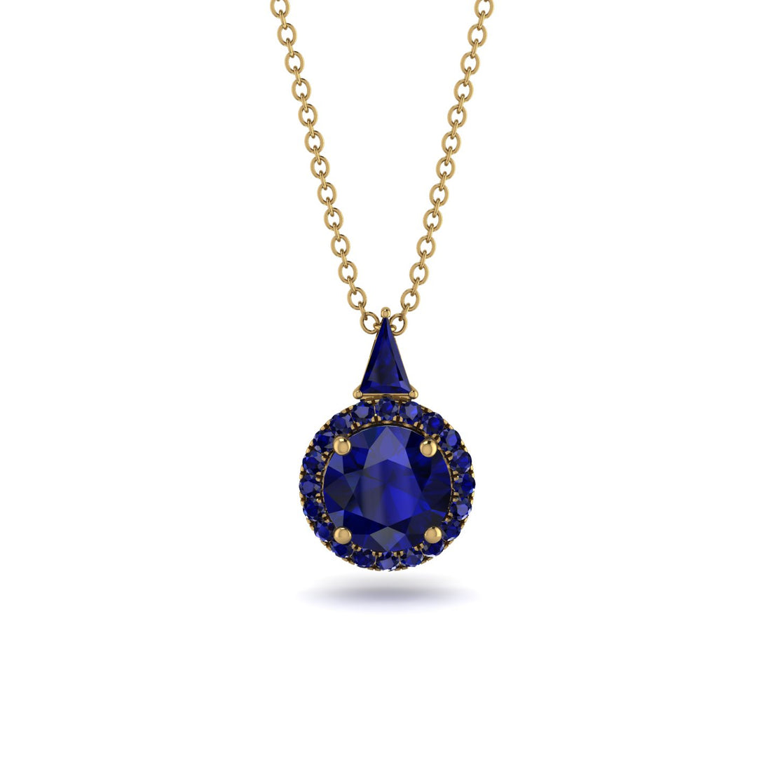 Hidden Halo Sapphire Necklace - Joanna No. 73