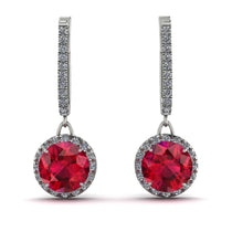 Hidden Halo Ruby Hoop Earrings - Catalina No. 12 image 1