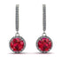 Hidden Halo Ruby Hoop Earrings - Catalina No. 12