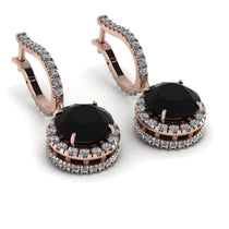 Hidden Halo Black Diamond Hoop Earrings - Catalina No. 8 image 1