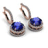 Hidden Halo Sapphire Hoop Earrings - Catalina No. 14