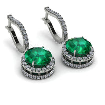 Hidden Halo Emerald Hoop Earrings - Catalina No. 6 image 1