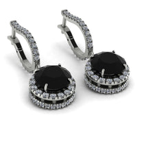 Hidden Halo Black Diamond Hoop Earrings - Catalina No. 9 image 1