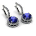 Hidden Halo Sapphire Hoop Earrings - Catalina No. 15