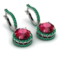 Hidden Halo Ruby Hoop Earrings - Catalina No. 27 image 1