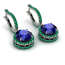 Hidden Halo Sapphire Hoop Earrings - Catalina No. 30 image 1