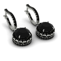 Hidden Halo Black Diamond Hoop Earrings - Catalina No. 39 image 1